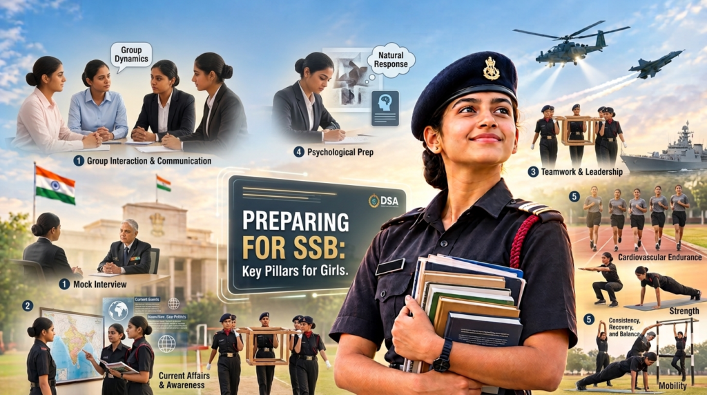 Female NDA SSB interview preparation guide and fitness pillars for girls